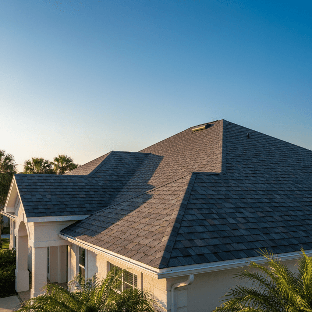 Completed roof replacement installation